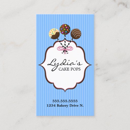 Customizable Cake Pops Bakery Business Cards
