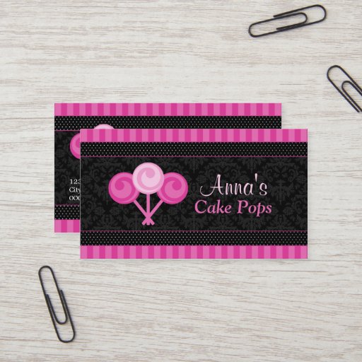 Customizable Cake Pops Bakery Business Cards