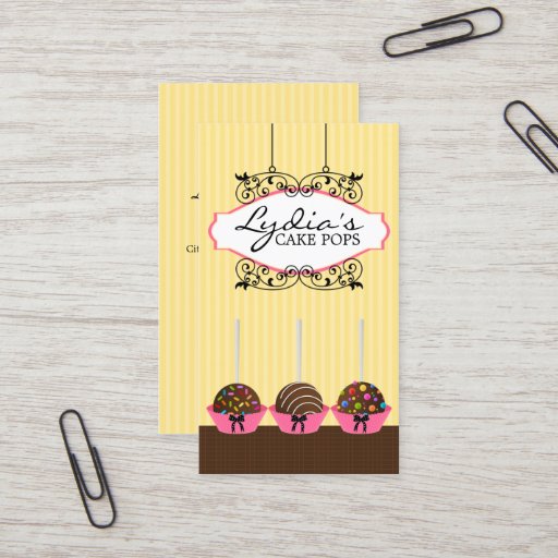Customizable Cake Pops Bakery Business Cards