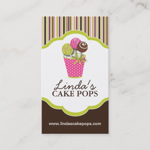 Customizable Cake Pops Bakery Cards Business Card Template