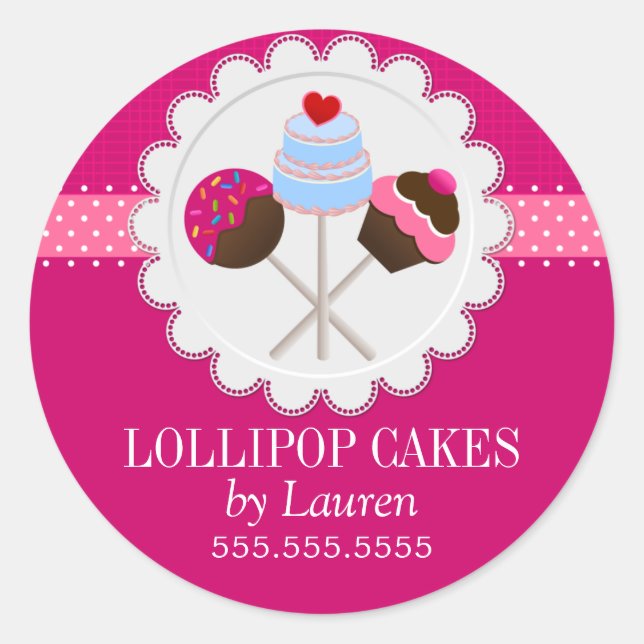 Cake Pops Bakery Stickers (Front)