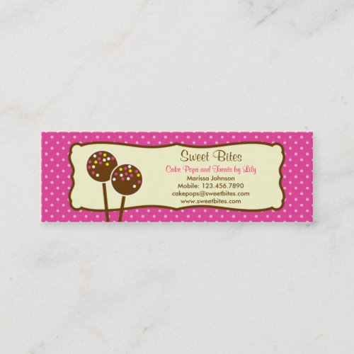 Cake Pops Bakery Tag / Business Card