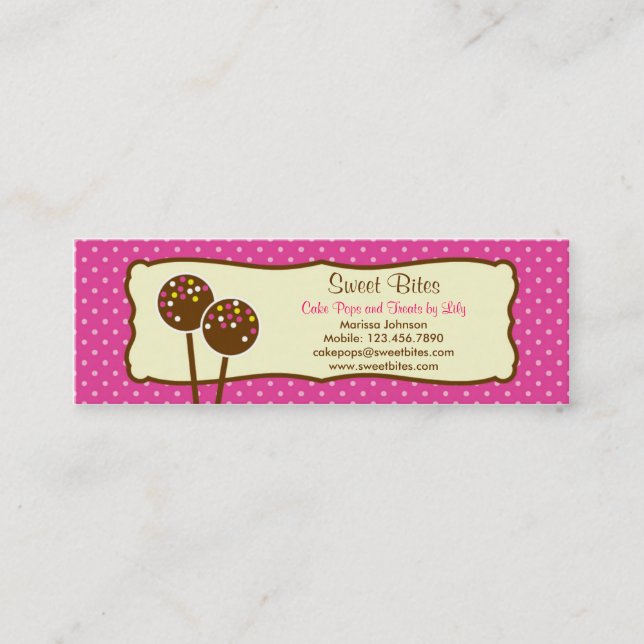 Cake Pops Bakery Tag / Business Card (Front)