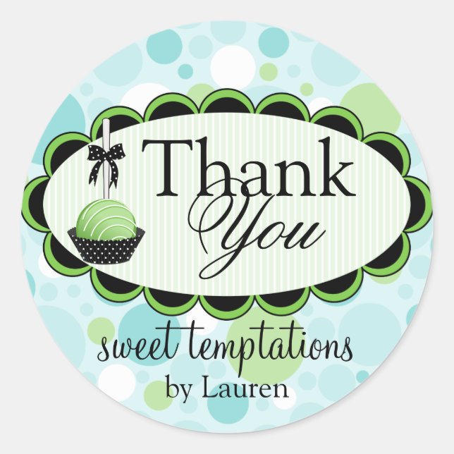 Cake Pops Bakery Thank You Box Seals (Front)