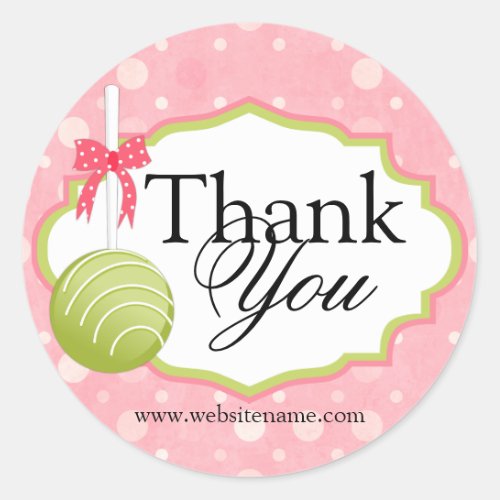 Cake Pops Bakery Thank You Classic Round Sticker