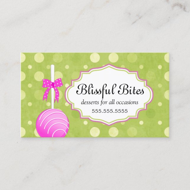 Cake Pops Bakeshop Business Card (Front)