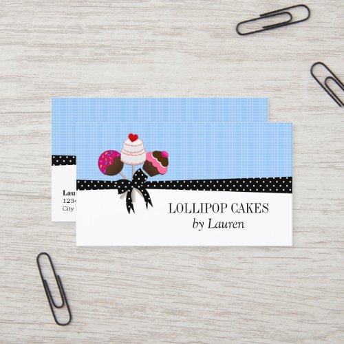 Cake Pops Blue Business Cards