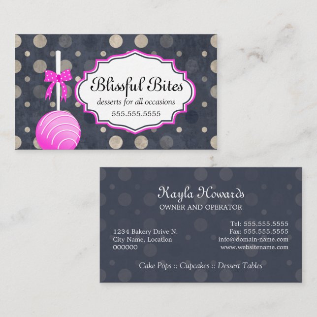Cake Pops Business Card (Front/Back)
