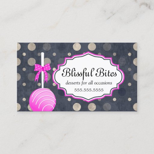 Customizable Cake Pops Business Cards