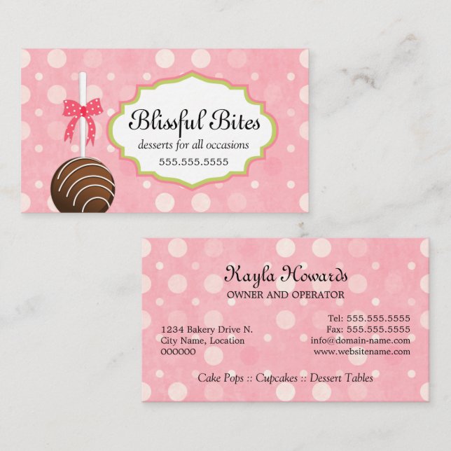 Cake Pops Business Card (Front/Back)