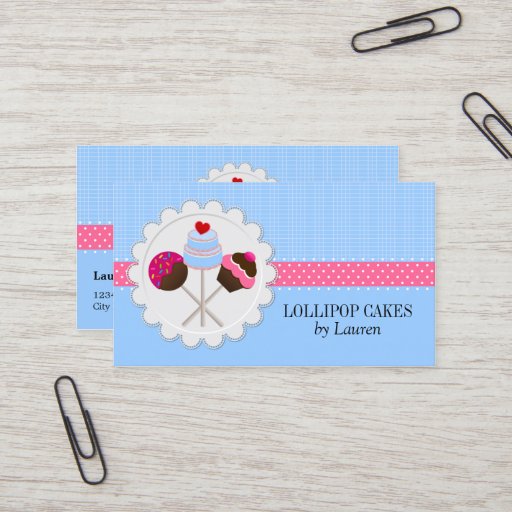 Customizable Cake Pops Business Cards