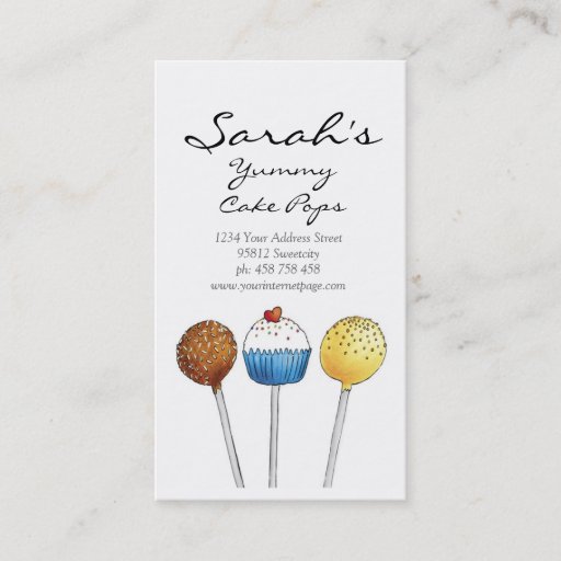 Customizable Cake Pops - Business Card