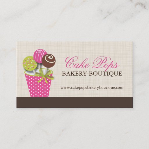 Customizable Cake Pops Business Cards
