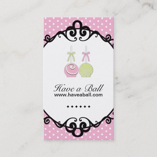 Customizable Cake Pops Business Cards