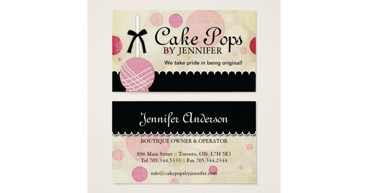 Cake Pops Business Cards | Zazzle