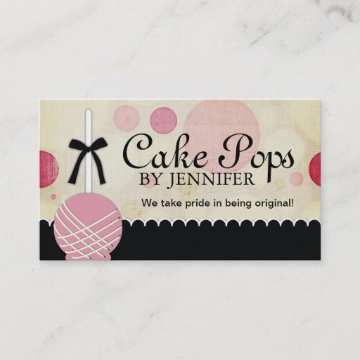 Customizable Cake Pops Business Cards