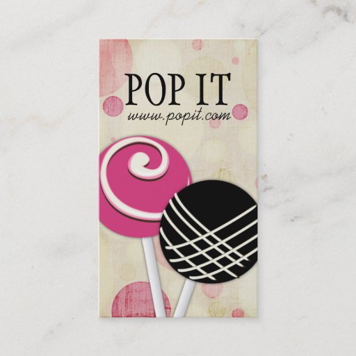 Customizable Cake Pops Business Cards