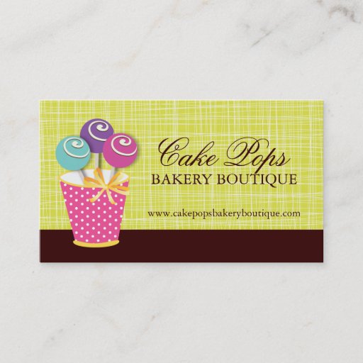 Customizable Cake Pops Business Cards