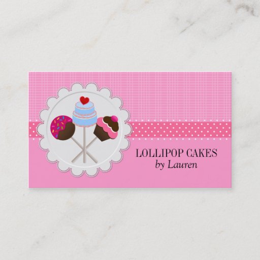 Customizable Cake Pops Business Cards