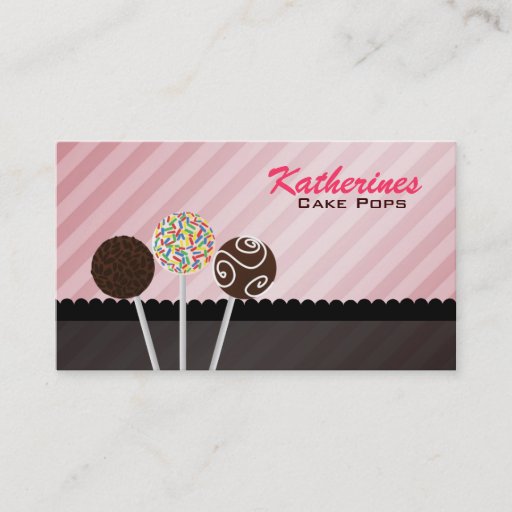 Customizable Cake Pops Business Cards