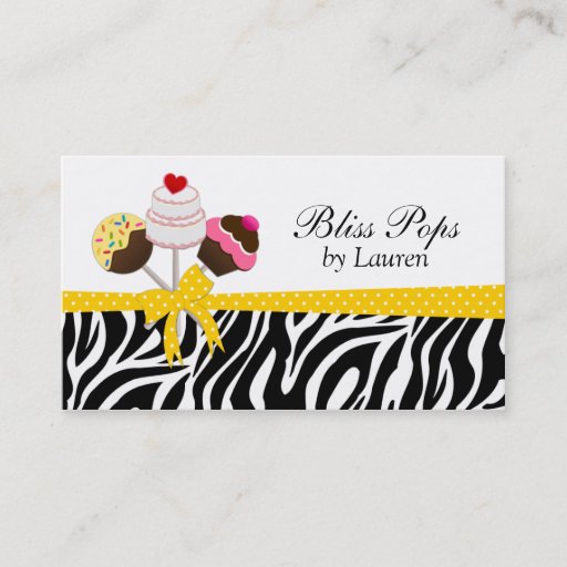 Customizable Cake Pops Business Cards