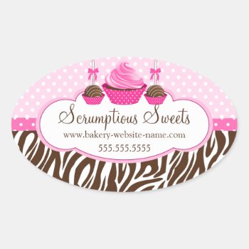 Cake Pops Cupcake Bakery Box Seals by SocialiteDesigns at Zazzle