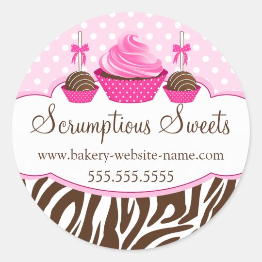  Cake  Pops Cupcake Bakery Stickers  Zazzle com