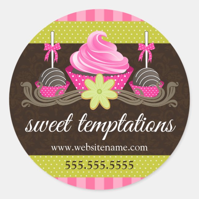Cake Pops Cupcake Cookie Bakery Box Seals (Front)