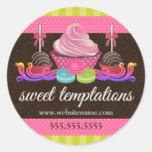 Cake Pops Cupcake Macaron Bakery Box Seals