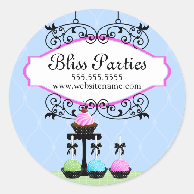 Cake Pops Dessert Table Classic Round Sticker (Front)