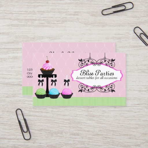 Customizable Cake Pops Dessert Tables Business Cards