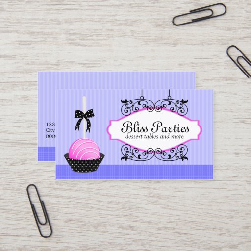 Customizable Cake Pops Desserts Business Cards