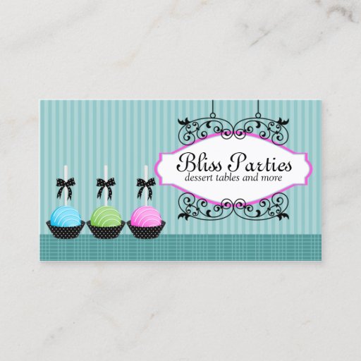 Customizable Cake Pops Desserts Business Cards