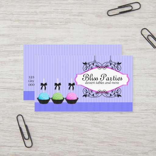 Customizable Cake Pops Desserts Business Cards