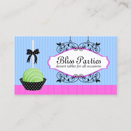 Customizable Cake Pops Desserts Business Cards