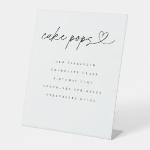 Cake Pops Flavors Dessert Table Wedding Party Sign