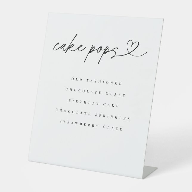 Cake Pops Flavors Dessert Table Wedding Party Sign (Front)