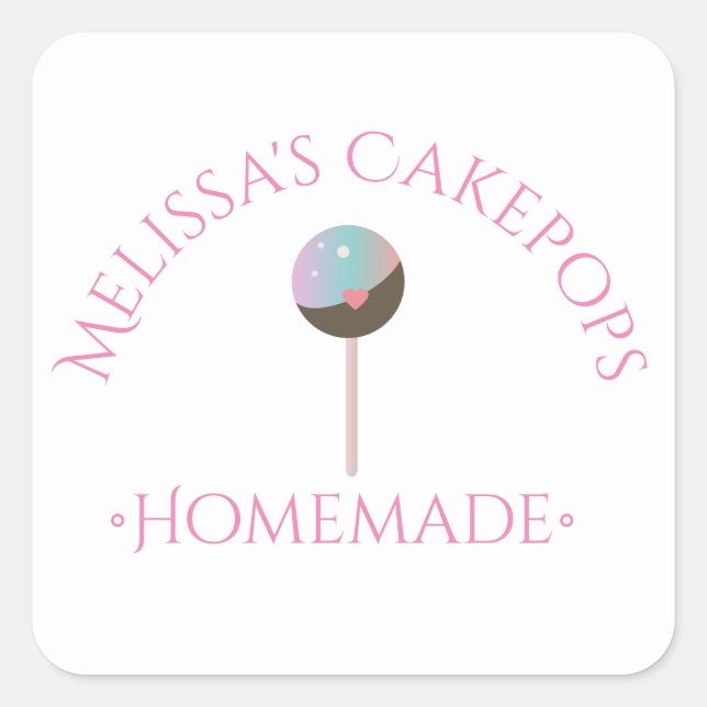 Cake Pops Logo Stickers Homemade Bakery  Business (Front)