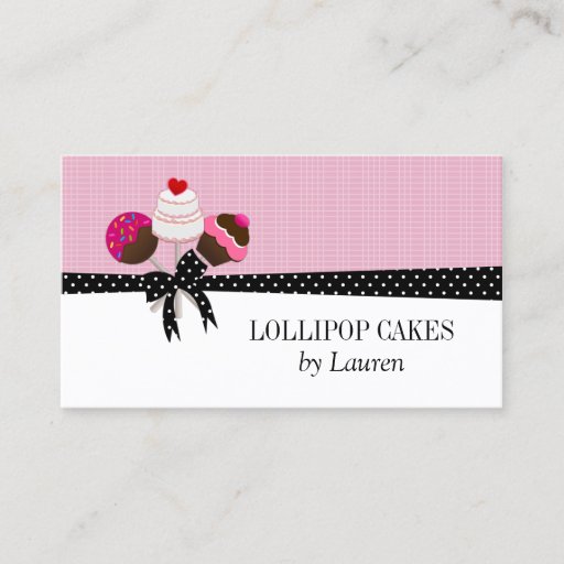 Customizable Cake Pops Pink Business Cards