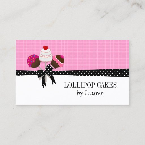 Customizable Cake Pops Pink Business Cards