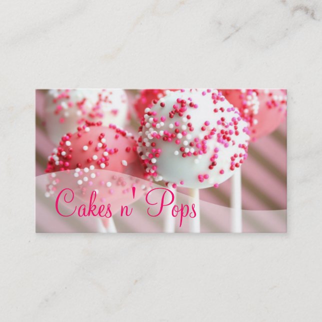 Cake Pops Shop Cupcakes Bakery Catering Business Card (Front)