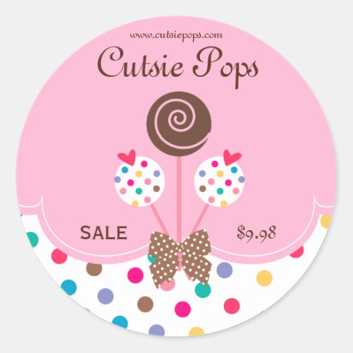 Cake Pops Stickers Bakery Cute Dots Pink Chocolate