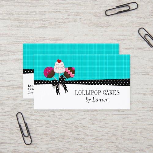 Cake Pops Turquoise Business Cards