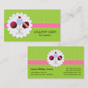 Cake Pops Vibrant Green Business Card
