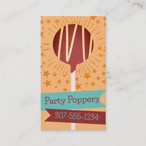 Cake pops wedding event baking bakery brown business card