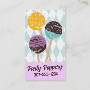 Cake pops wedding event baking bakery purple business card
