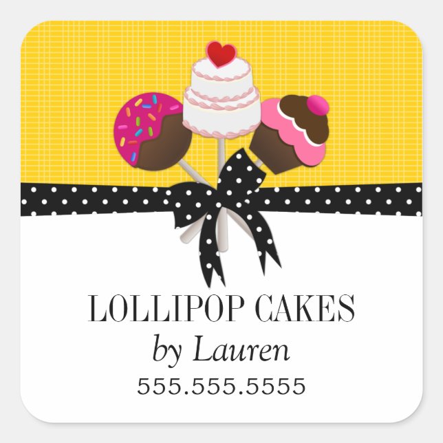Cake Pops Yellow Stickers (Front)