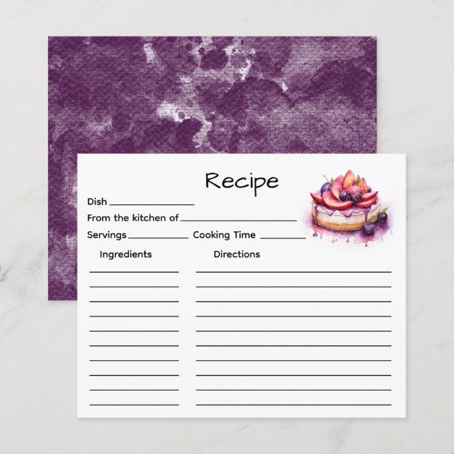 Cake Recipe Card (Front/Back)