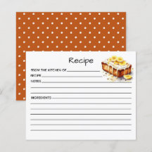 Cake Recipe Card