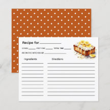Cake Recipe Card